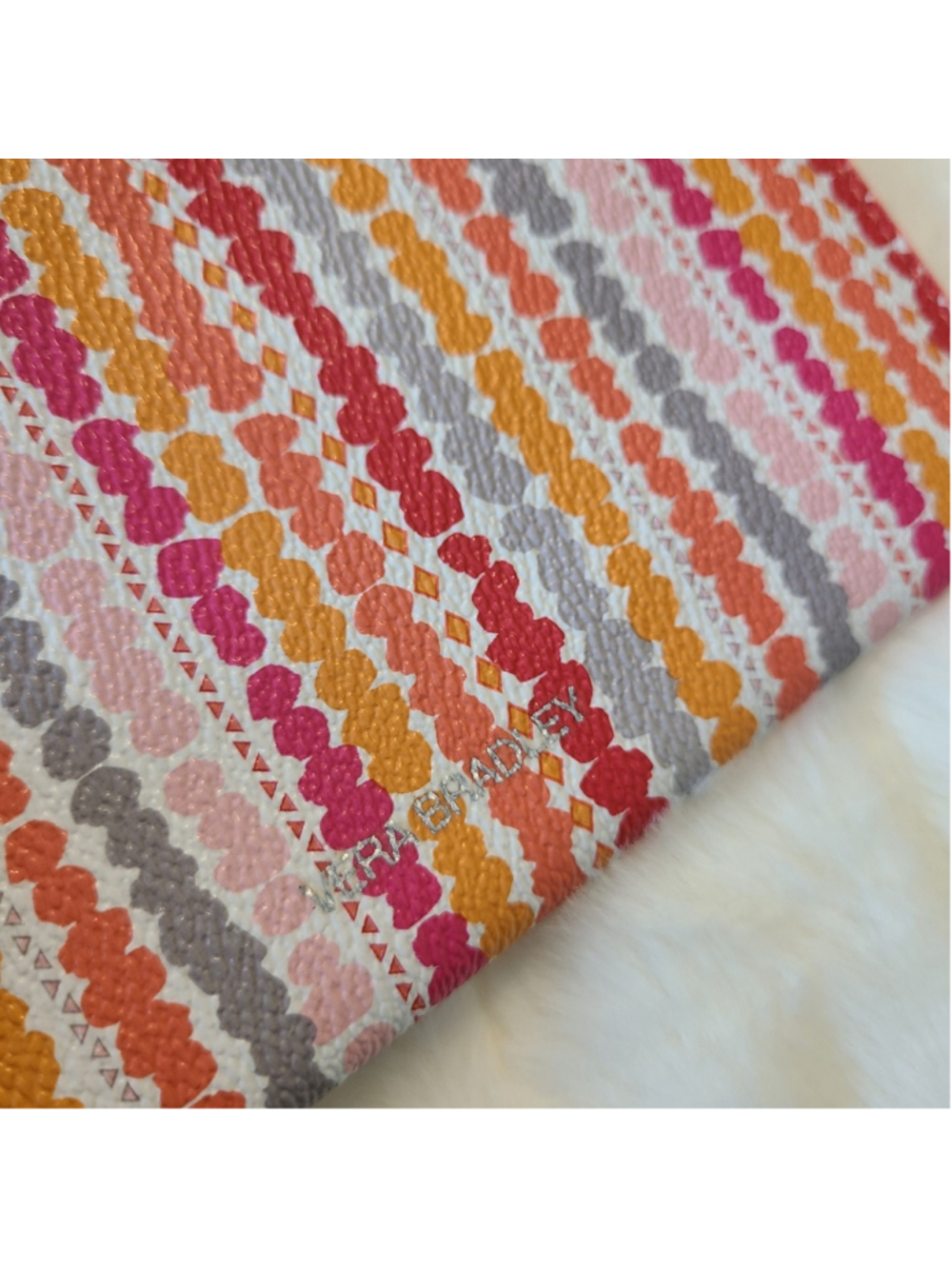 NEW Vera Bradley Tech Envelope in Confetti Stripes Pink, Peach,Orange - Picture 6 of 8